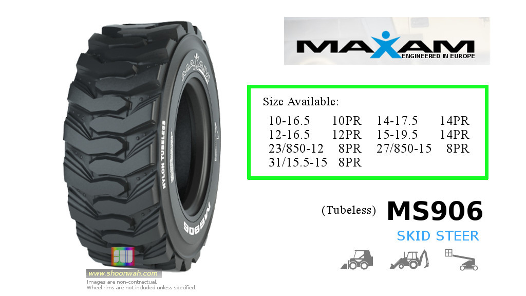 Maxam MS906  27x8.50-15 27/850-15 27x850x15 Skid Steer, Backhoe Tractor Tubeless Tires